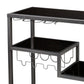 Contemporary Style Metal Bar Cart With Tempered Glass Shelves in Gunmetal Gray