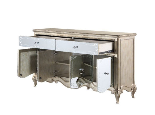 Esteban Mirrored and Champagne Finish Sideboard Server