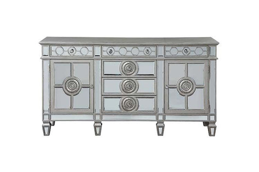 Varian Mirrored and Platinum Finish Sideboard Server