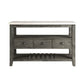 Merel White Marble and Gray Finish Sideboard Server