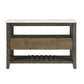 Merel White Marble and Gray Finish Sideboard Server