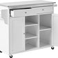 Tullarick Stainless Steel Top with White Finish Kitchen Cart