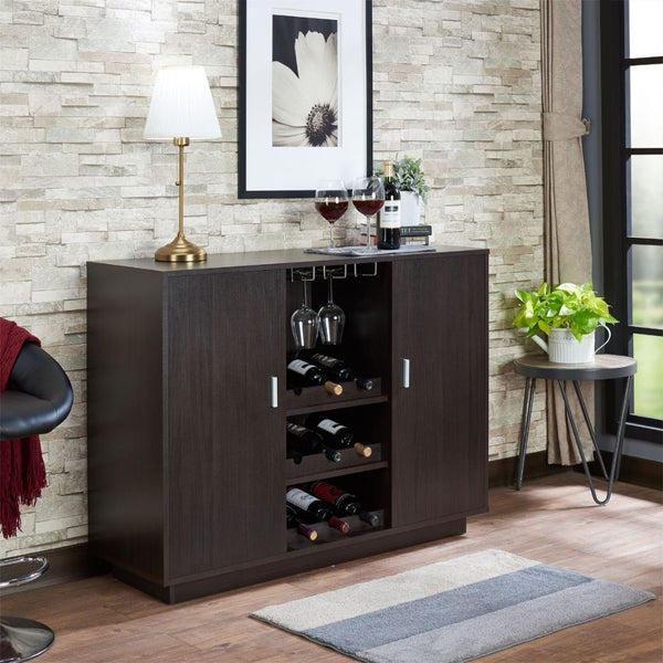 Hazen Expresso Finish Wine Storage Sideboard Server