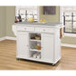 Tullarick Stainless Steel Top with White Finish Kitchen Cart