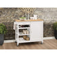 Ottawa Butcher Block Top with White Finish Kitchen Cart