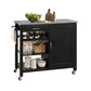 Ottawa Stainless Steel Top Black Finish Kitchen Cart