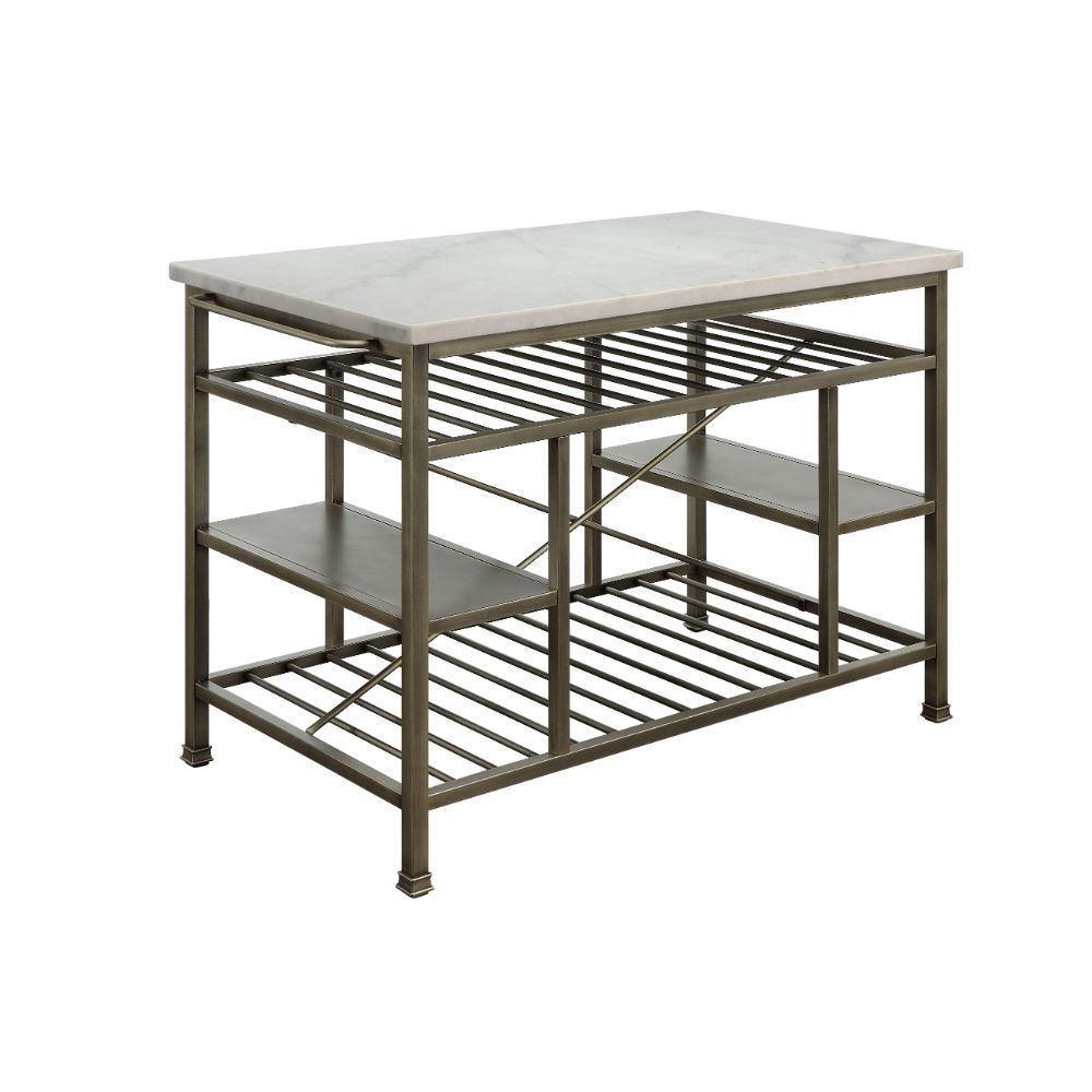 Lanzo Metal Frame Modern Kitchen Island