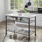 Freyja Cultured Marble and Grey Finish Kitchen Island