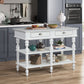 Rorratt Marble Top and White Finish Kitchen Island