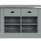 Urrur Steel Top with Grey Finish Kitchen Island