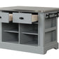 Urrur Steel Top with Grey Finish Kitchen Island