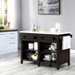 Darwid Expresso Finish and White Marble Kitchen Island