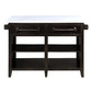 Darwid Expresso Finish and White Marble Kitchen Island