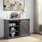 Gauri Marble Top and Gray Oak Sideboard Server