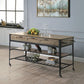Macaria Rustic Oak and Black Finish Kitchen Island/Cart