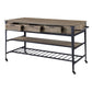 Macaria Rustic Oak and Black Finish Kitchen Island/Cart