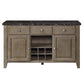Charnell Oak and Dark Marble Server Sideboard