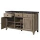 Charnell Oak and Dark Marble Server Sideboard