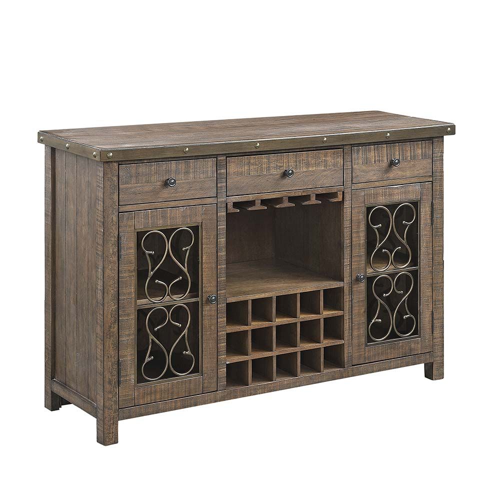 Raphaela Weathered Cherry Finish Sideboard Server