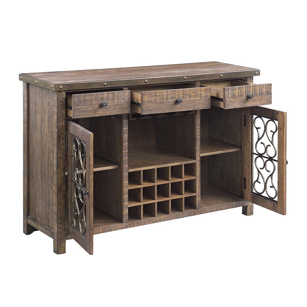 Raphaela Weathered Cherry Finish Sideboard Server