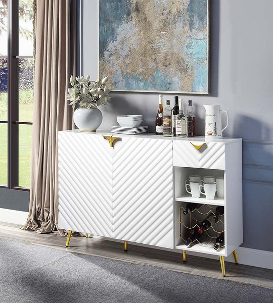 Gaines High White Gloss Finish Sideboard Server