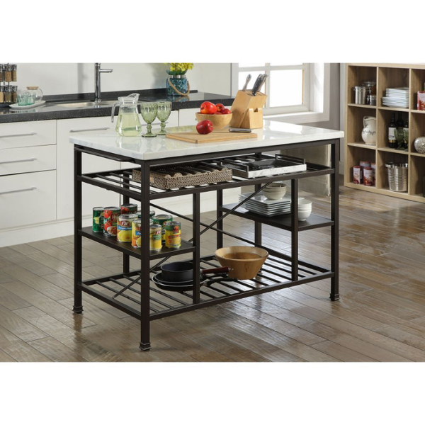 Lanzo Metal Frame Modern Kitchen Island